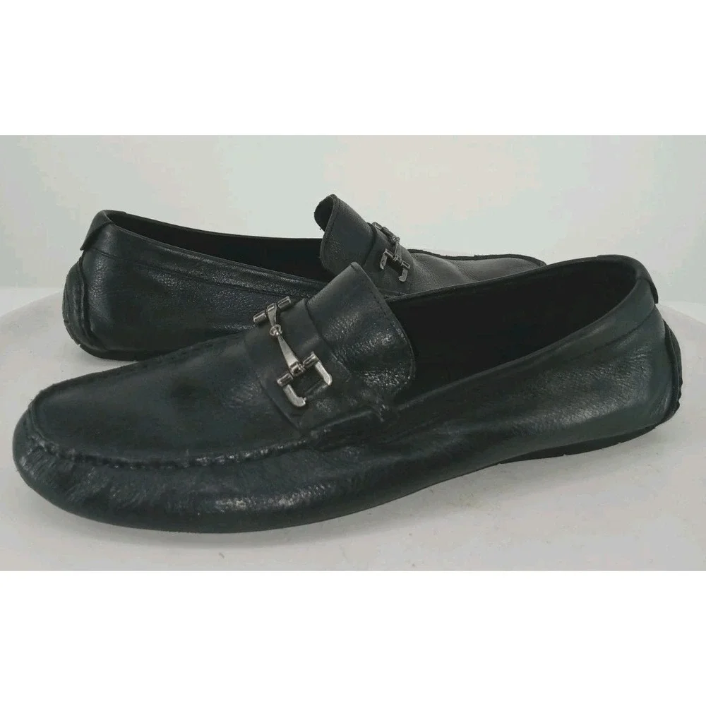 Cole Haan Grant Canoe Horse Bit Loafers Black Leather Driving Shoes Size 11M  C2
